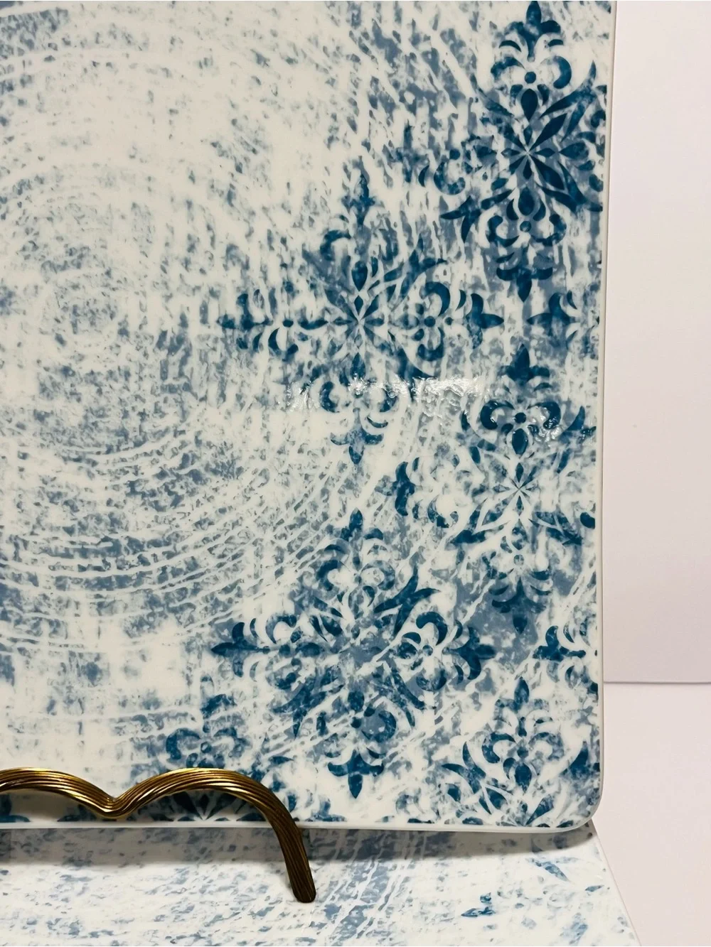 Schonwald Shabby Chic Blue Square Dinner Plates Set of 6 Made in Germany